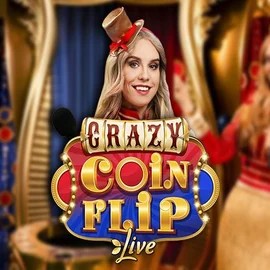 Crazy Coin Flip slot logo by Evolution at Roostino Casino