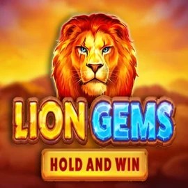 Lion Gems Hold and Win slot logo by Playson at Roostino Casino