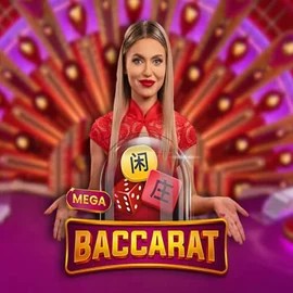 Mega Baccarat game by Pragmatic Play – logo hosted on Roostino Casino