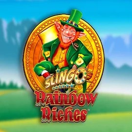 Slingo Rainbow Riches logo by Gaming Realms Roostino Casino