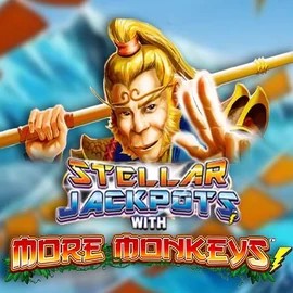 Stellar Jackpots with More Monkeys casino game by Lightning Box Game – featured logo at Roostino Casino